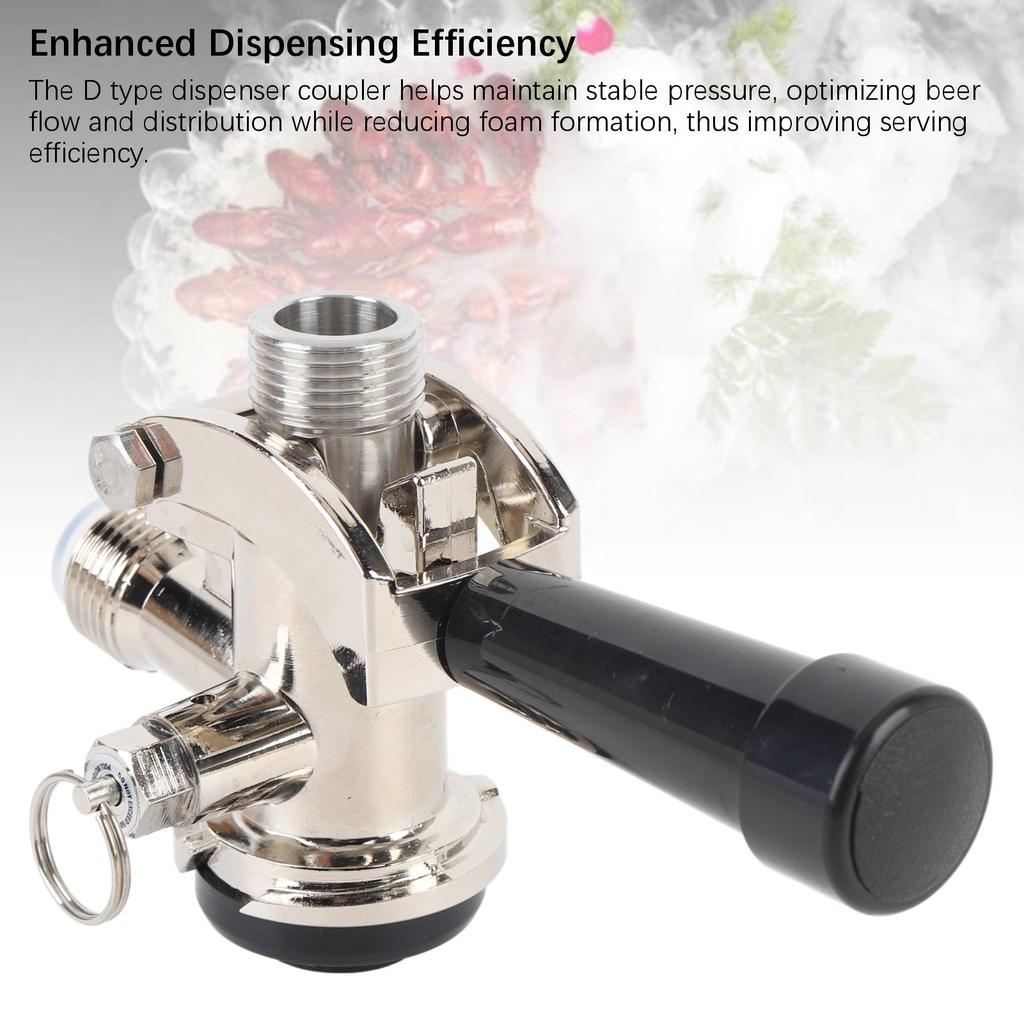Fasskupplung Edelstahl G5/8 D-förmiger ergonomischer Griff Bierzapfanlagenkupplung für Kegerator