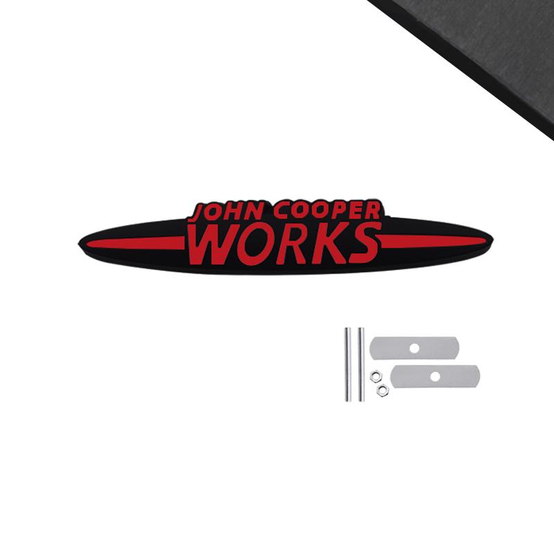 Emblema Nero JCW Styling Auto Adesivo 3D Metallo Griglia Cofano Anteriore Badge Per MINI Cooper S R55 R56 F54 F56 F55 F60 Decorazione Carrozzeria