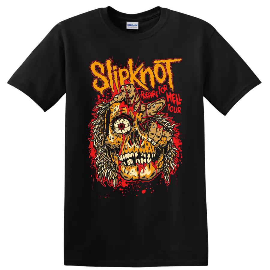 Slipknot T Shirt Metal Band Red Hell Tour Graphic Skull Tee