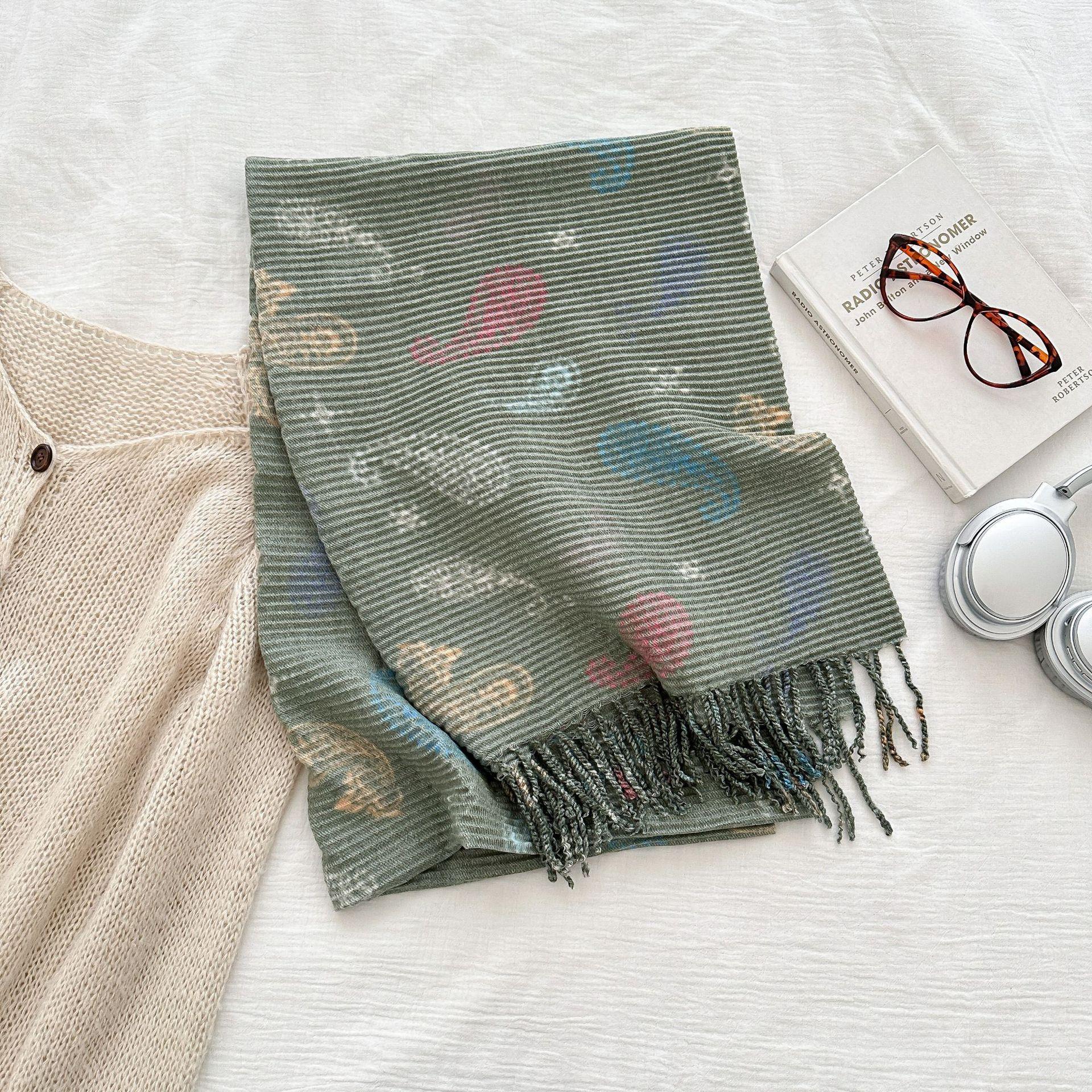 

Новый шарф, осенне-зимний европейский и американский шарф, модный кашемировый вязаный шарф с узором «кешью», утолщенная шаль высокого класса 67*180cm