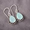 Aqua Chalcedony Gemstone 925 Sterling Silver Jewelry Earrings 1.41" Women's Gift EE-97-17