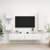 TV Stand - Maison Exclusive - Matte White - Engineered Wood - 5-Piece Set