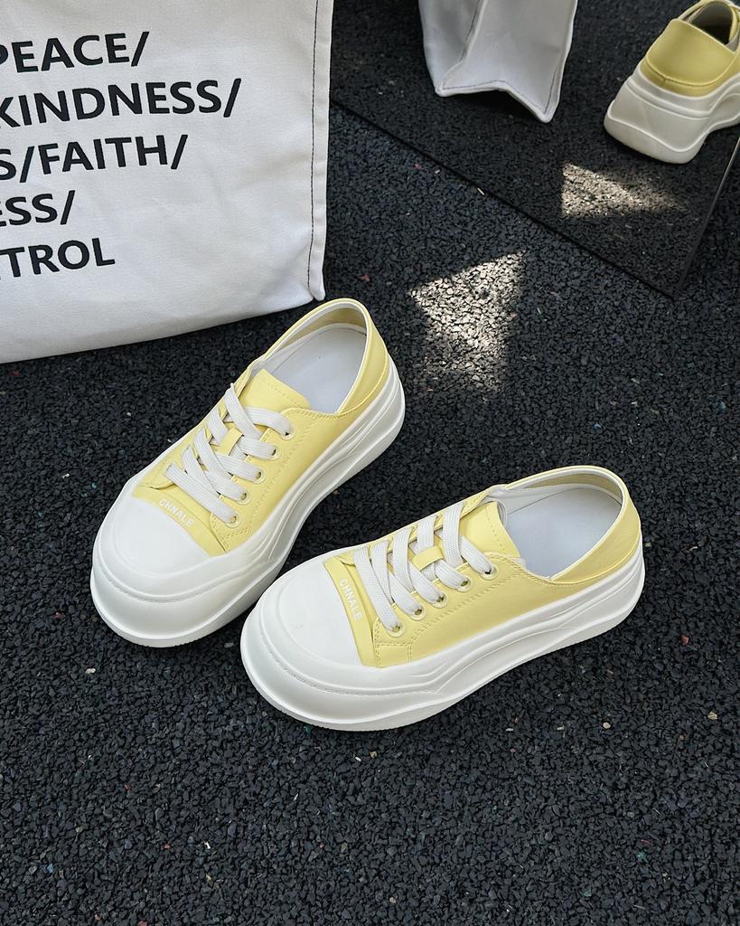 European muffin thick-soled leather big-headed bread shoes women's 2025 new muffin shoes versatile height-increasing casual shoes