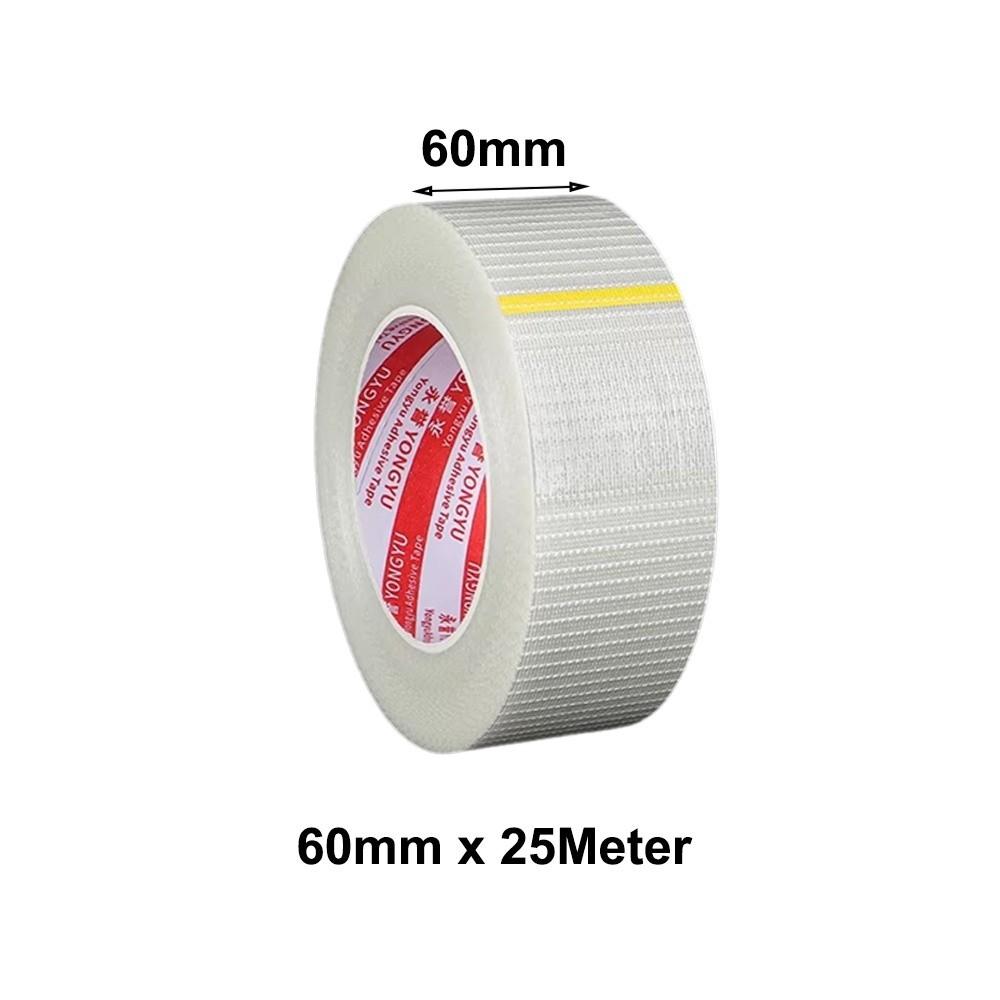 10mm-100mm Width Fiberglass Tape 25M Length High Temperature Resistance Single-Sided Tape Waterproof Transparent Mesh Tape