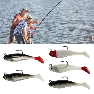 1/3/5Pcs 8CM/9.25G Soft Fishing Lure with Hook Glow-in-the-dark PVC Bionic Artificial Swimbait Freshwater Saltwater Trout Bass Fishing Accessories