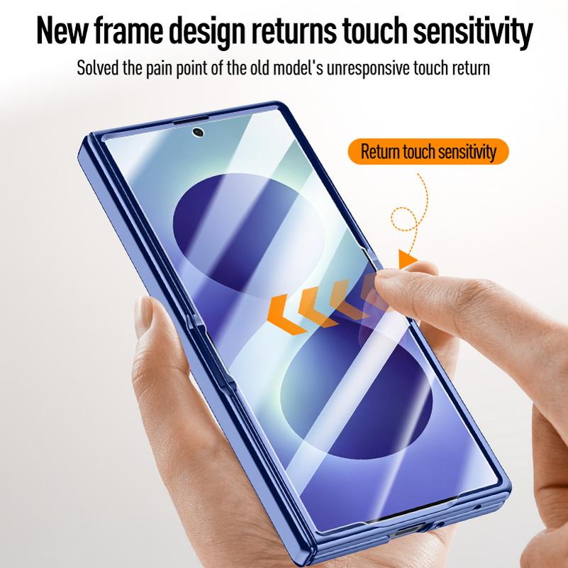Custodia Protettiva Trasparente con Anello Magnetico per Schermo per Samsung Galaxy Z Fold 8 Fold8 Ultra Fold7 Copertura con Cerniera a Molla