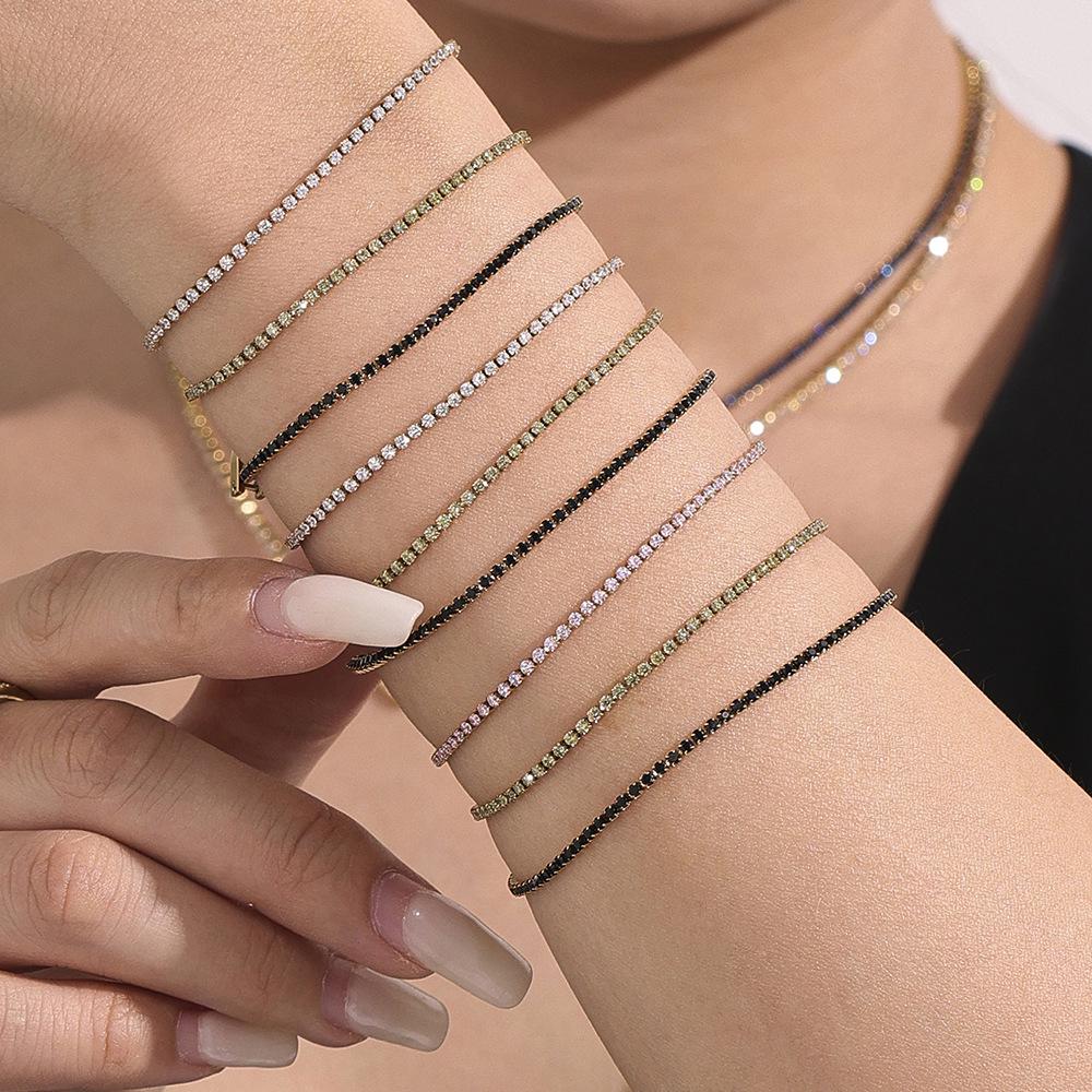 Oumaijia 18K Gold Zircon Titanium Steel Slim Bangle - Versatile Stackable Fashion Jewelry