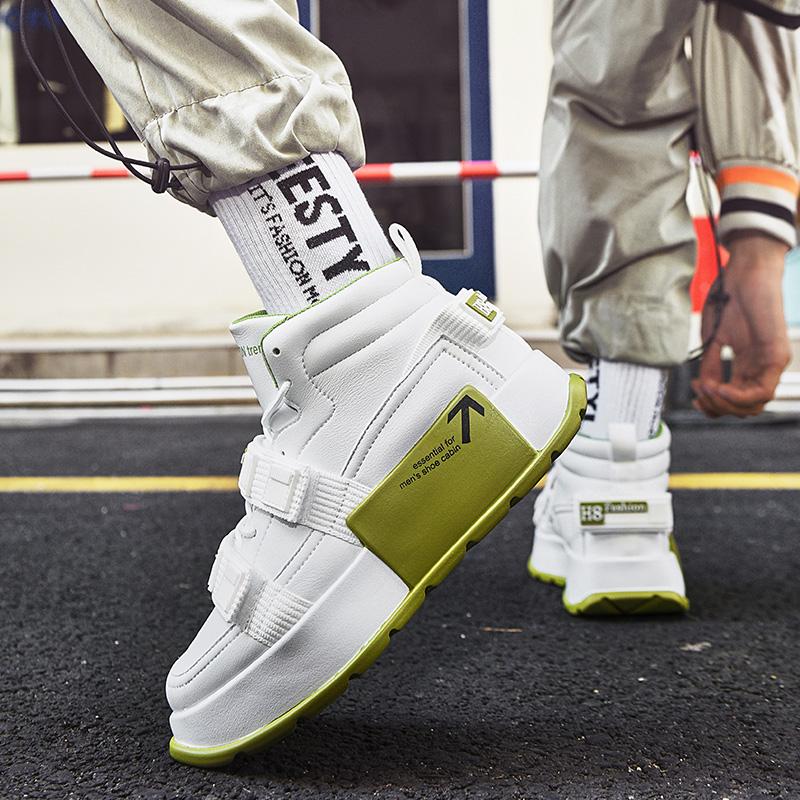 New Fashion Brand High Top Men's Shoes Outdoor Male Casual Sneakers Thick Soled Motorcycle Shoes Comfortable Men's Designer Shoe