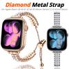 Diamond Bling Strap for Apple Watch S11 46mm Band 38 40 41 42 44 45 49mm Dressy Slim Metal Women Strap for iWatch Series11 10 9 8 7 6 5 Ultra Bracelet