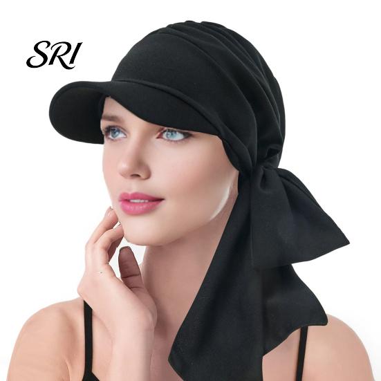 Cappello estivo leggero da donna, foulard, motivo floreale, lacci, nastro, turbante, tessuto morbido, accessorio per copricapo, cappello parasole per esterni, viaggi, ciclismo
