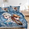 Elsa Anna'S Frozen Adventure Print 3Pcs Bedding Setduvet Cover With 2 Bedropillowcase Home Birthday Gift