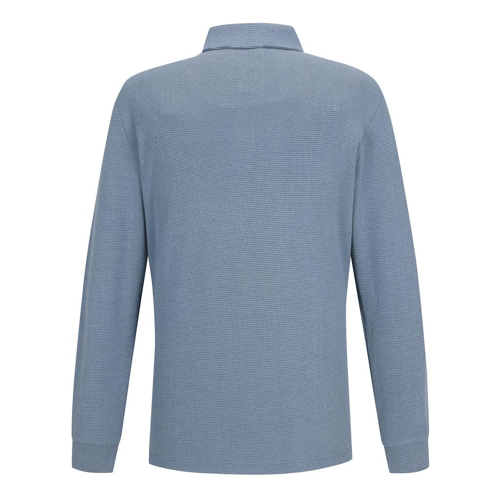 SUPERIOR Men'S Collared Basic Fine Pattern T-Shirt Blue (Im0Eks30443)