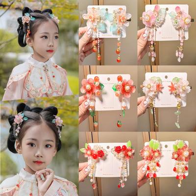 Kids' Classic Hanfu Hair Clip: Fairy Bow Tassel Hairpin for Girls
