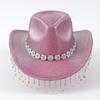 Heavy Diamond Cowboy Hats Tassels Crystal Hat for Disco House Cocktails Parties Vacation Sparkly Tassels for Comedian
