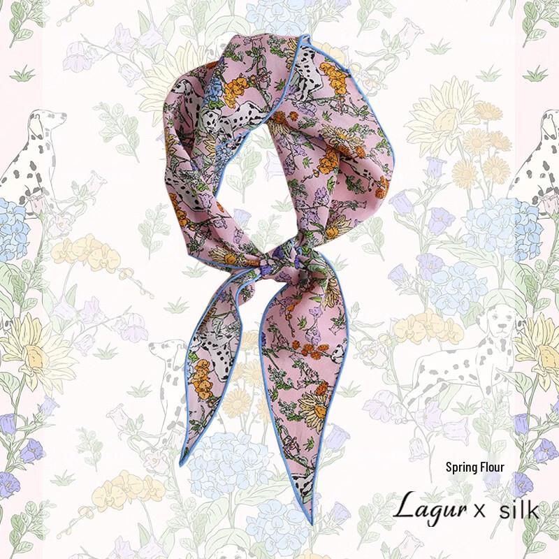 Lagur French Wonderland 100% Silk Triangle Scarf