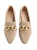 2026 European Style Flyknit Slip-on Loafers with Metal Decoration and Chunky Pointed Toe Heel