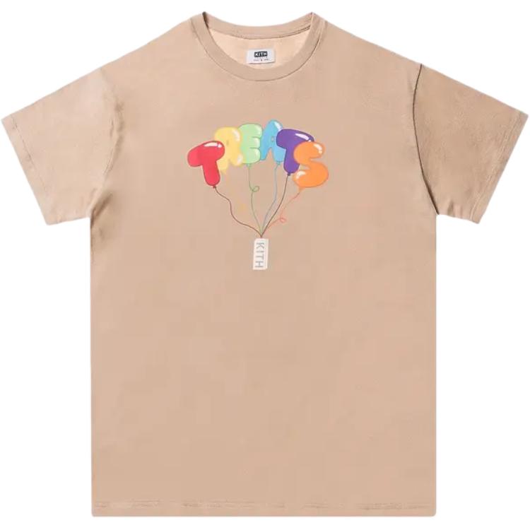 Мужские футболки KITH Песочно-бежевые с круглым вырезом KH3326-104 M