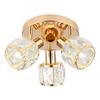 Lampa Sufitowa Glamour Do Salonu Potrójna Okrągła Ø36Cm Różowe Złoto Ozdobne Klosze Szklane Kryształki 3Xe14 40W Dubai Candellux