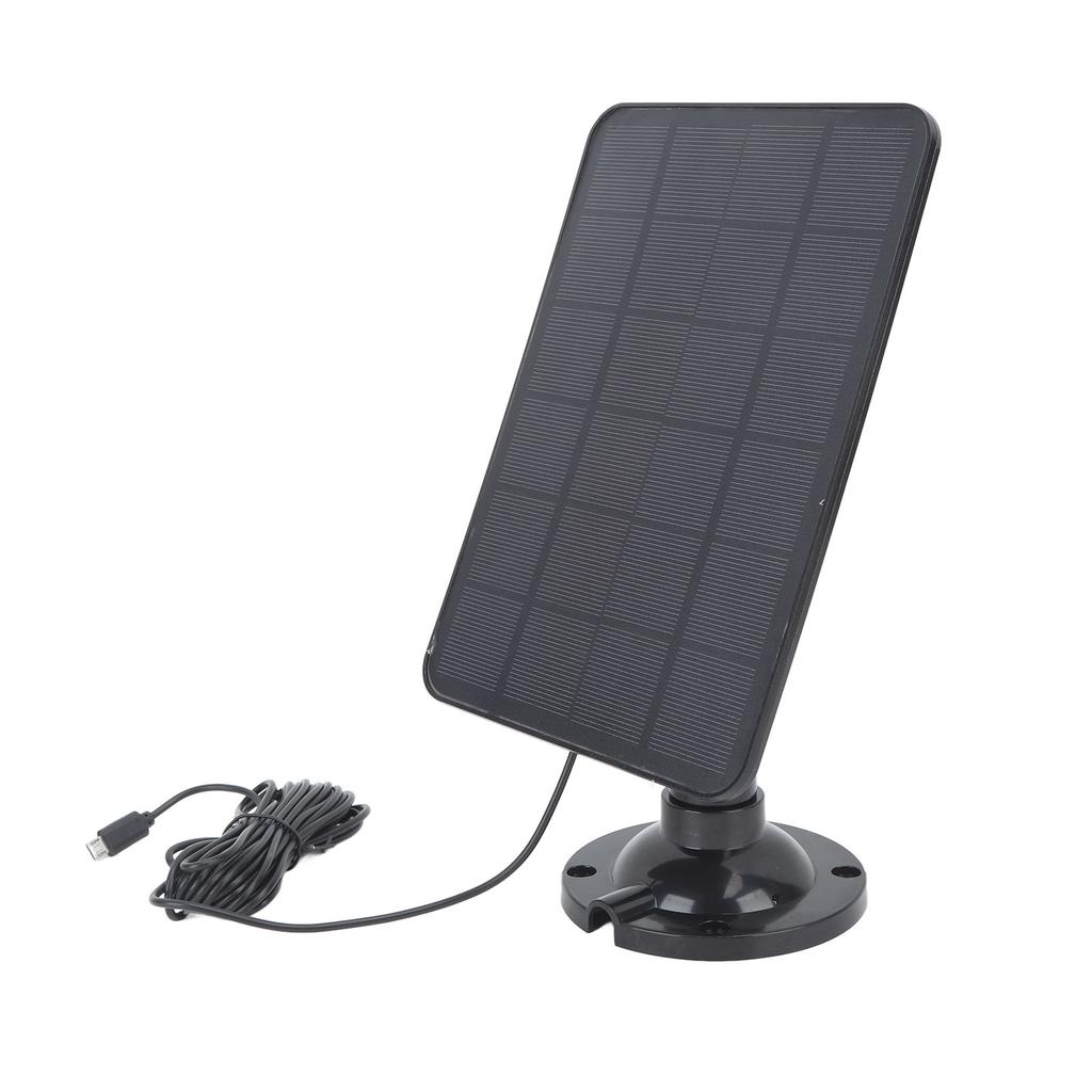 Camera Solar Panel Charger 10W 5V Micro USB Black Solar Charging Panel for Security Camera Cellphone Power Bank