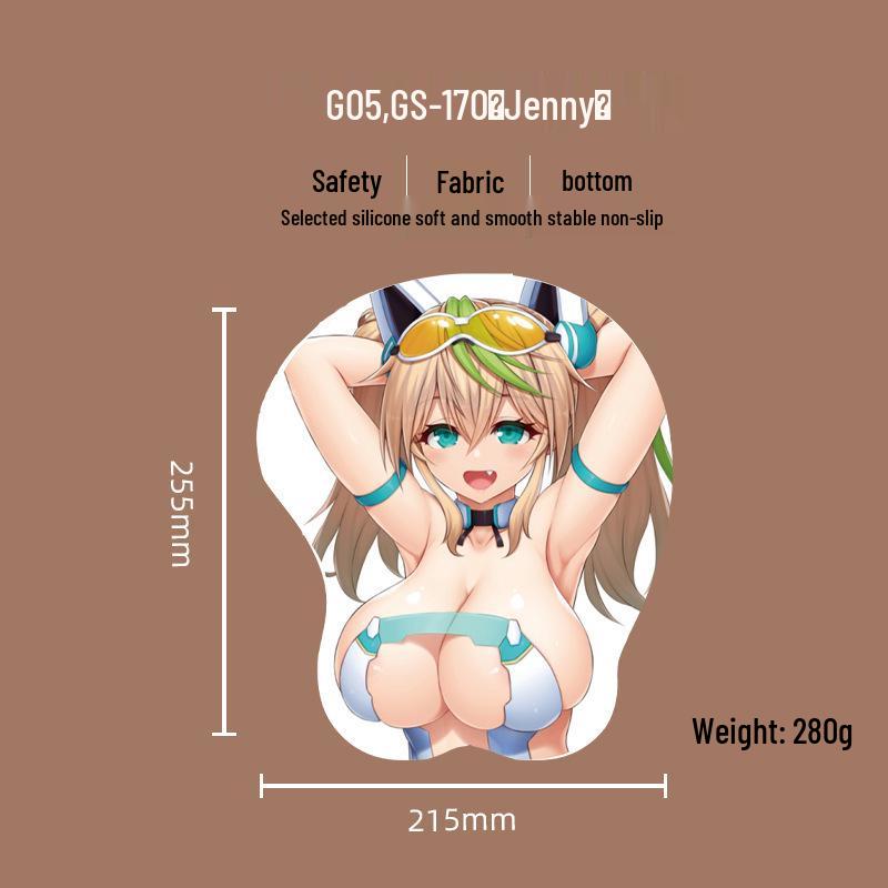 Beautiful Anime 3D Silicone Wrist Rest Mouse Pad - Creative Design, Hot Selling