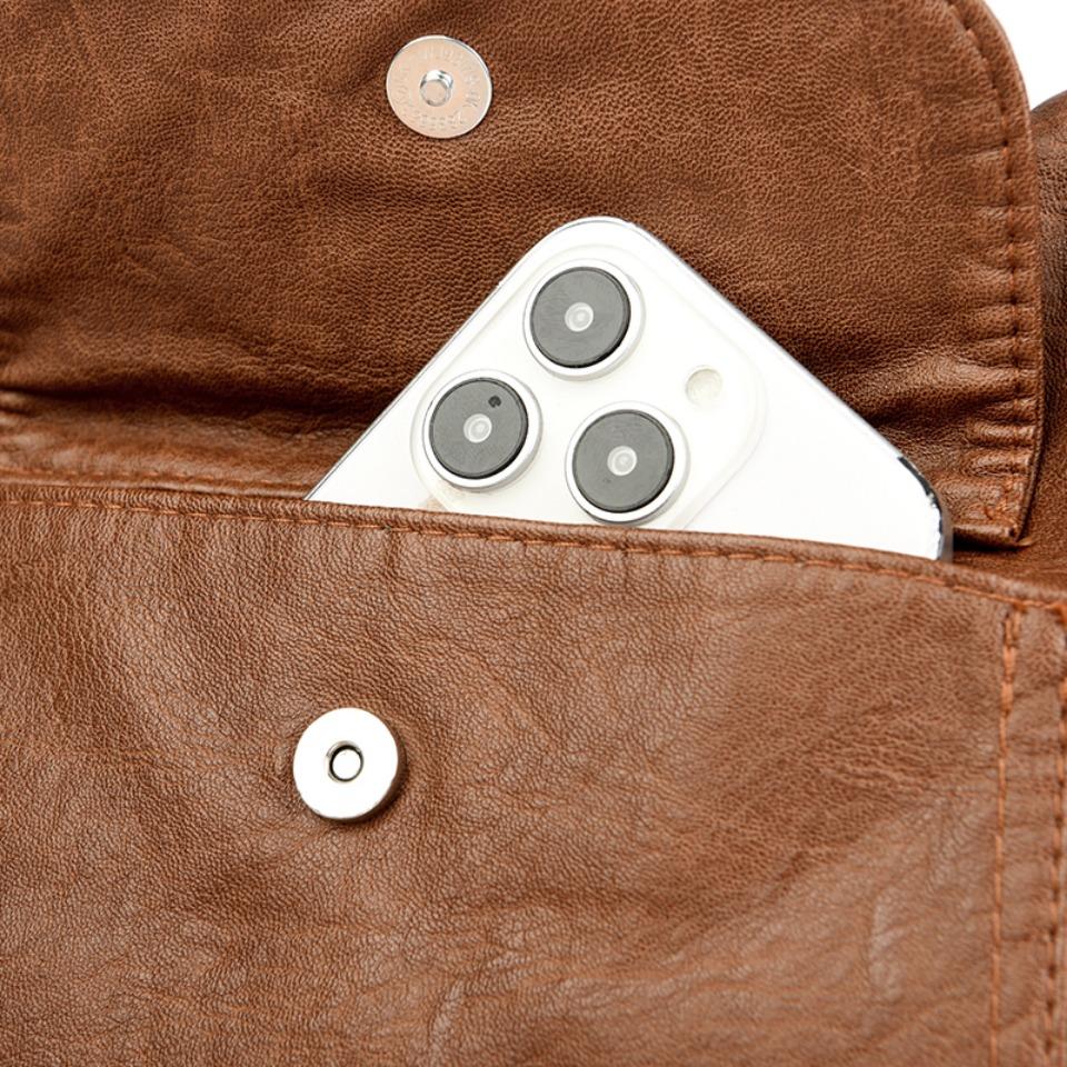 Retro Leather Shoulder Bag Female Multi-pockets Crossbody Bag Fashion Large Capacity Women Handbag New Messenger Bag Tote Purse