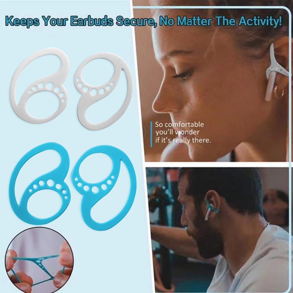 1-4 Pair Silicone Earphones Holder Portable Anti-Slip Silicone Earplug Hook Anti-Drop Secure Ear Earplug Solid Protector Tools