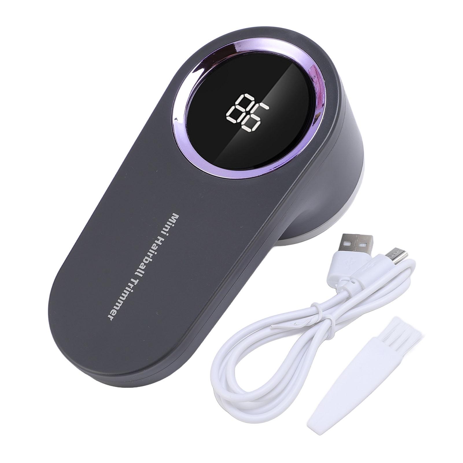 

Intelligent Digital Display Lint Remover Fabric Trimmer with 6 Quick Leaf Blades Sweater Defuzzer for Home And Travel Gray