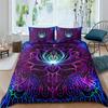 Bohemian Lotus Mandala Flower Bedding Set Twin Queen Size Duvet Cover Pillowcase for Kids Adults Home Textile