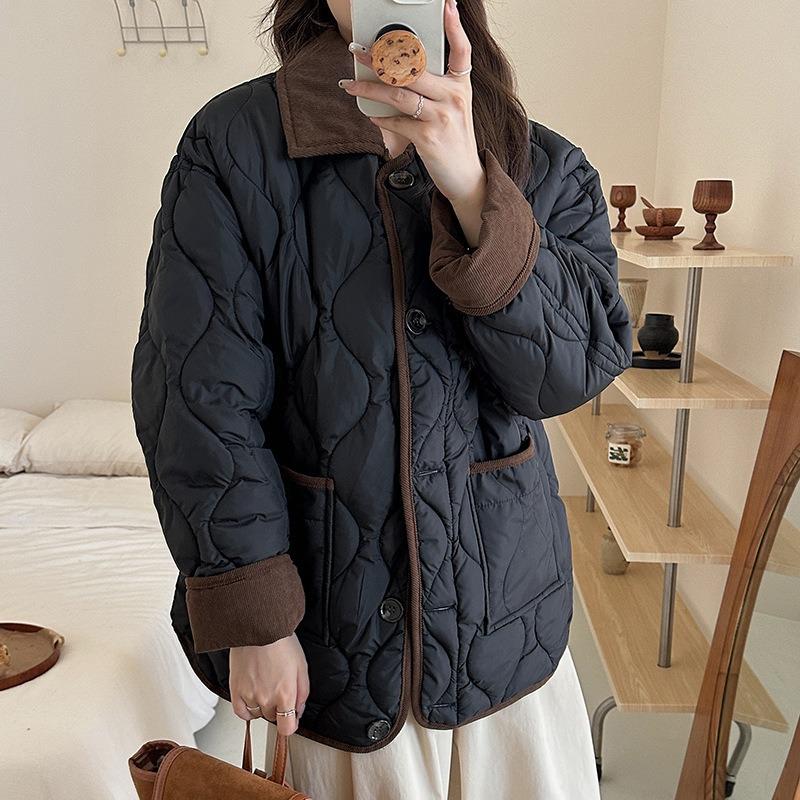 Down cotton clothes women's new small design sense niche student short jacket