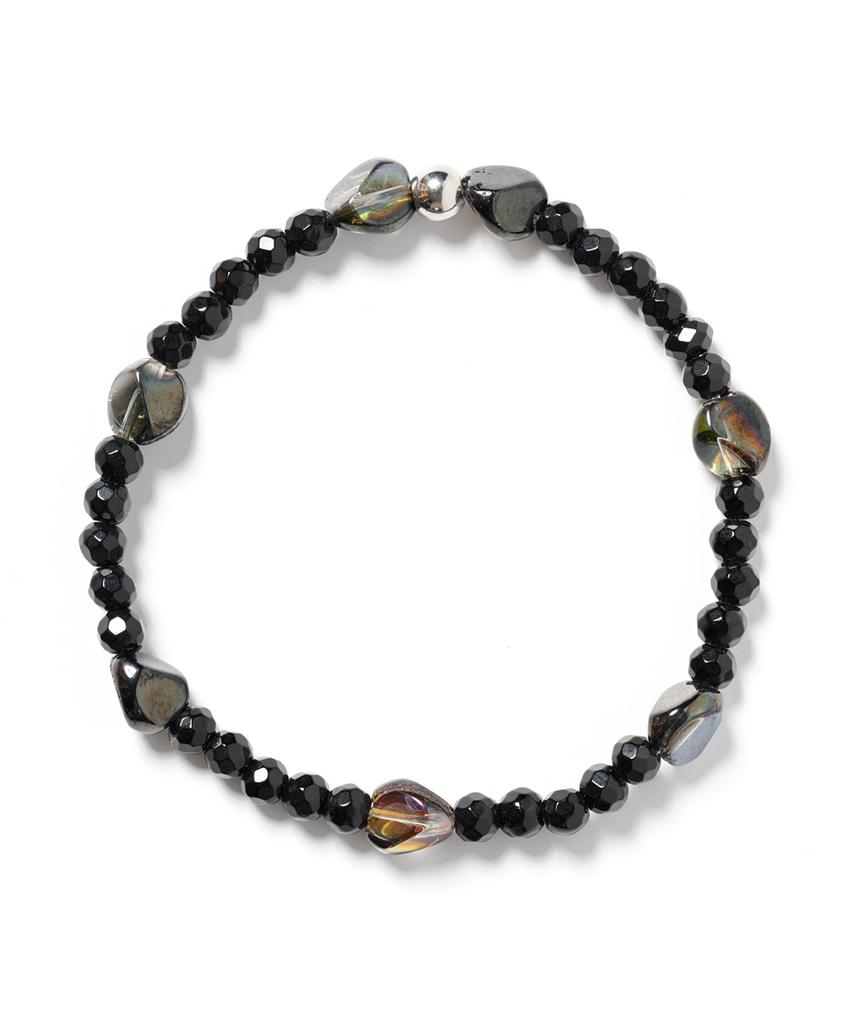 Polalita Black Asymmetrical Stone Bracelet (Plt-Br-066_Bk)