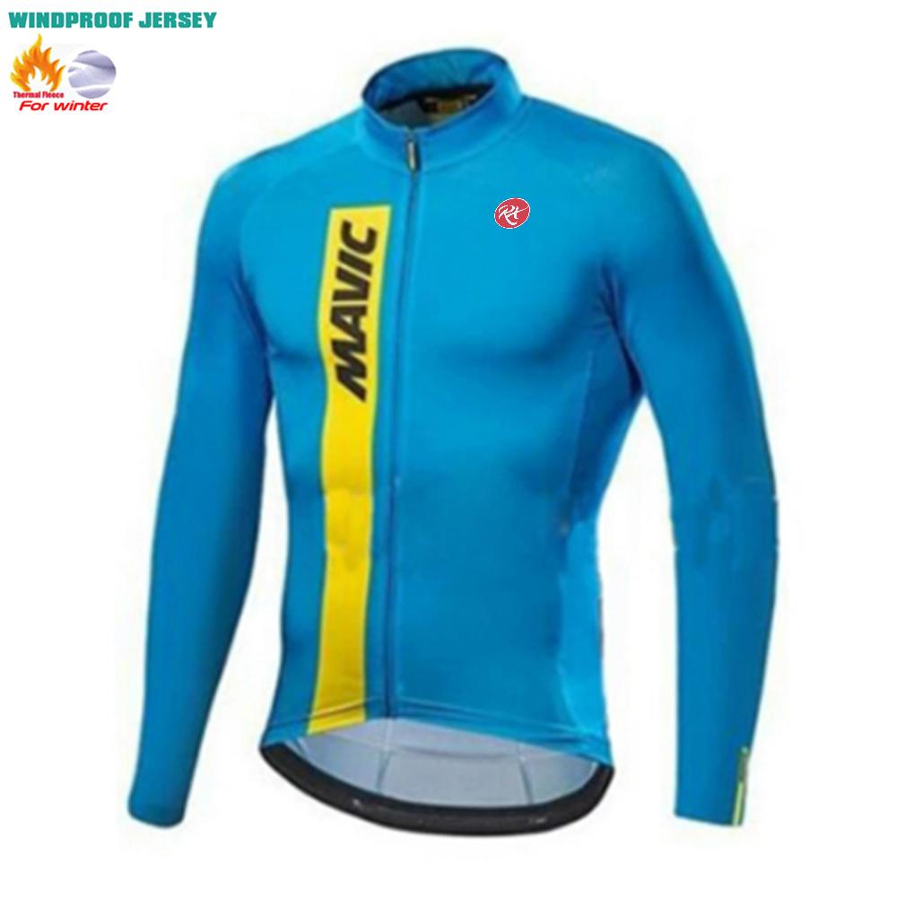 RX MAVIC New Men's Cycling Long Sleeve Winter Bicycle Warm Riding Set Road Bicycle Cold Riding Long Sleeve Winter Riding Pants