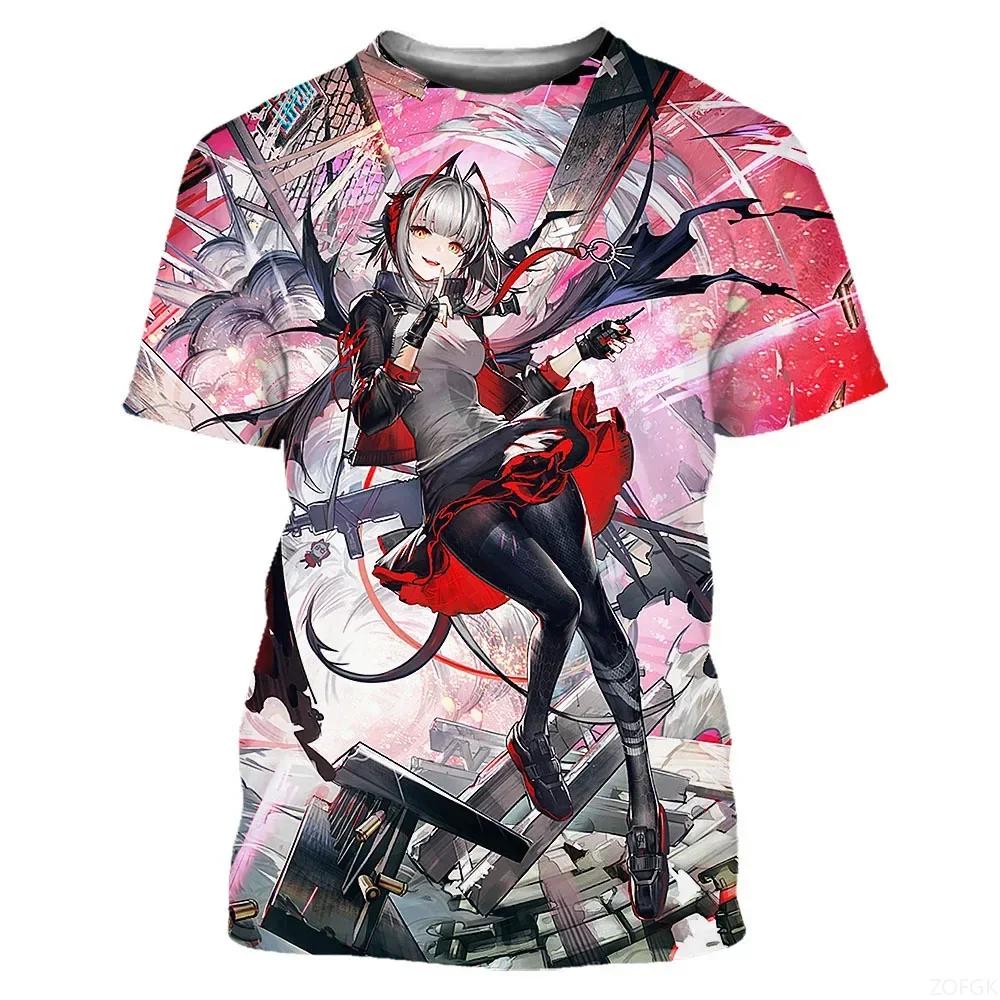 

Men and Women Anime Games Girls 3D Printed Street Fashion T-shirt Short Sleeved Casual T-shirt Top Man Clothing XL