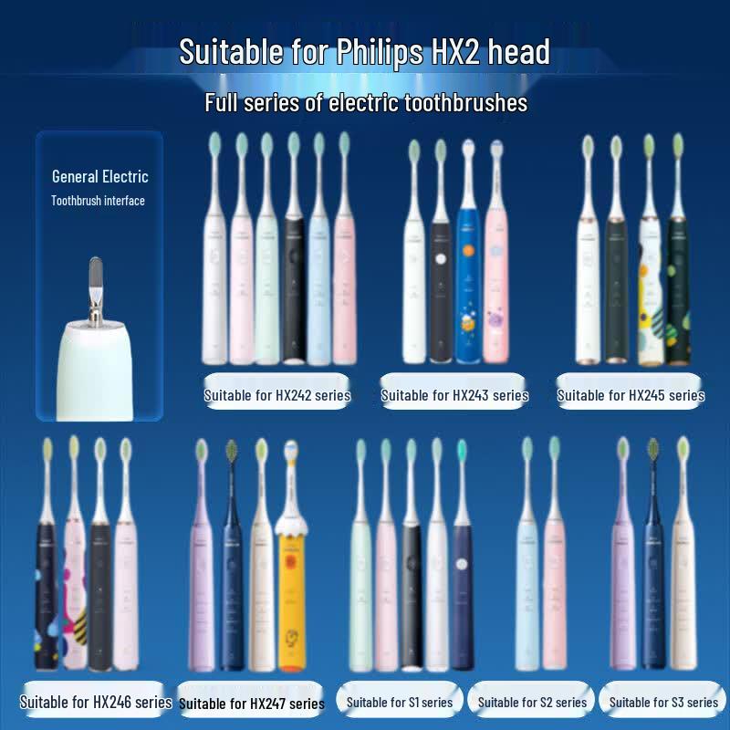 MUBE Compatible Philips Sonic Electric Toothbrush Replacement Heads CN Plug (adapter Included)