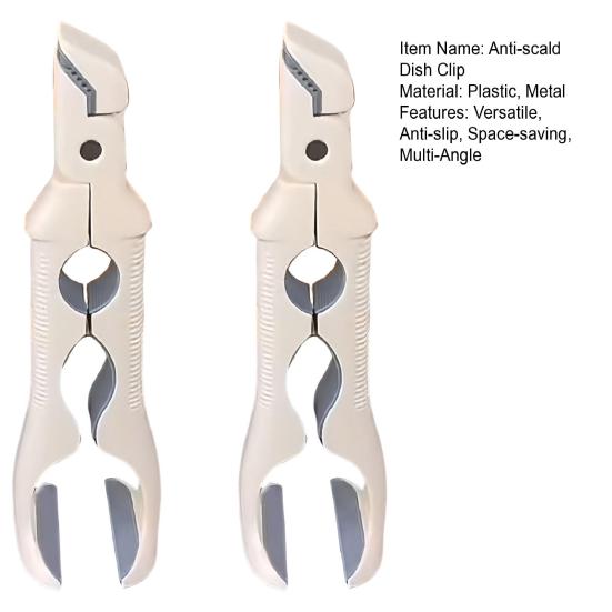 Anti-scald Bowl Clamp 3-in-1 Heat-Resistant Kitchen Tongs with Built-in Jar Opener Multi-angle Hot Plate Gripper Tongs