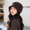 Lazy wind striped stack hat autumn and winter soft waxy warm knitted hat loose versatile windproof hat women's