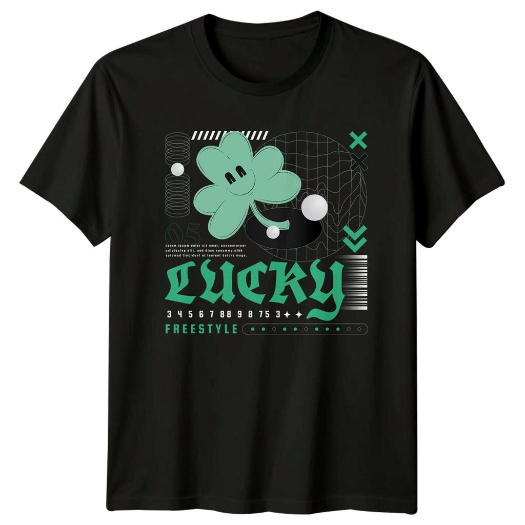 Lucky Freestyle Shamrock Unisexs TShirt Unisexs Tee Graphic Unisex Top