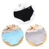 3Pcs/Set Women Cotton Briefs Solid Color Panties Comfortable Mid Rise Underpants Breathable Daily Girls Underwear