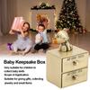 Tooth Box Metal Cute BearShape Storage Case with 2 Drawers for Children Growth Memorial Gift Jewelry Collection(Green Patina )