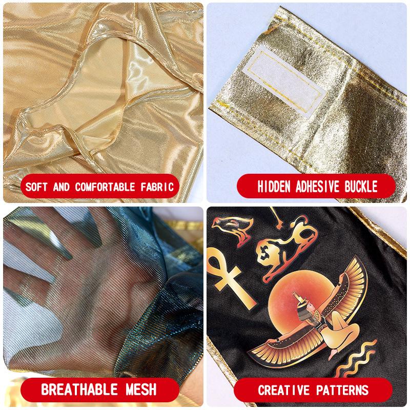 Ancient Egyptian Pharaoh Cosplay Costume, Adult Golden Embroidered Robe, Pyramid Themed Party, Halloween Role-playing Costume