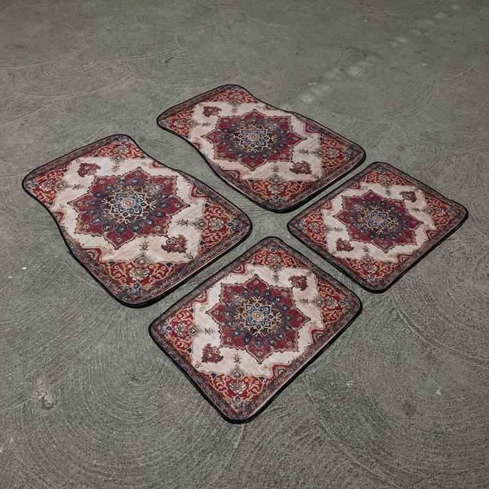 Vintage Persia Kilim Complete Car Foot Mat Machine Made Suede Anti-Skid PVC Bottom Wear Resistant Universal Car Interior Rug