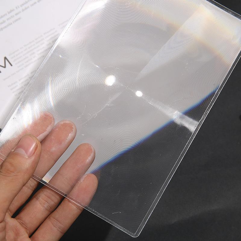 A5 Business Card Magnifier Portable 180X120Mm Large Size Transparent Pvc Magnifier Reading Books Novels