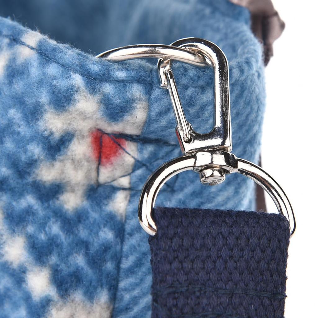 Kusguru Japan Fleece Oval Bottom 2-Way Tote Bag, Women's, Blue