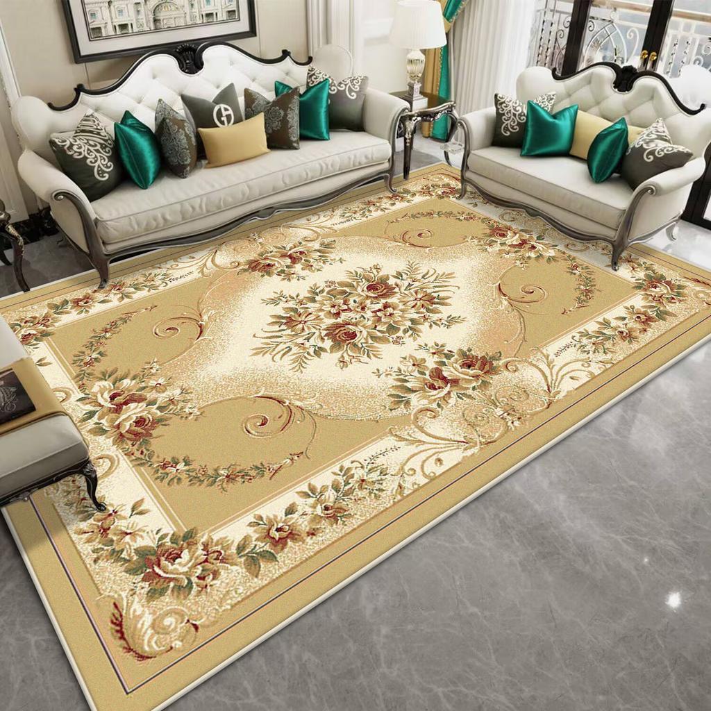 Luxury Decorative Rug for Living Room Flower Design Non-slip Room Decoration Home Mats Big Size Bedroom Carpet Machine Washable