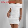 New Spring 2025 Satin Bodycon Dress With Off Shoulder Design For Women