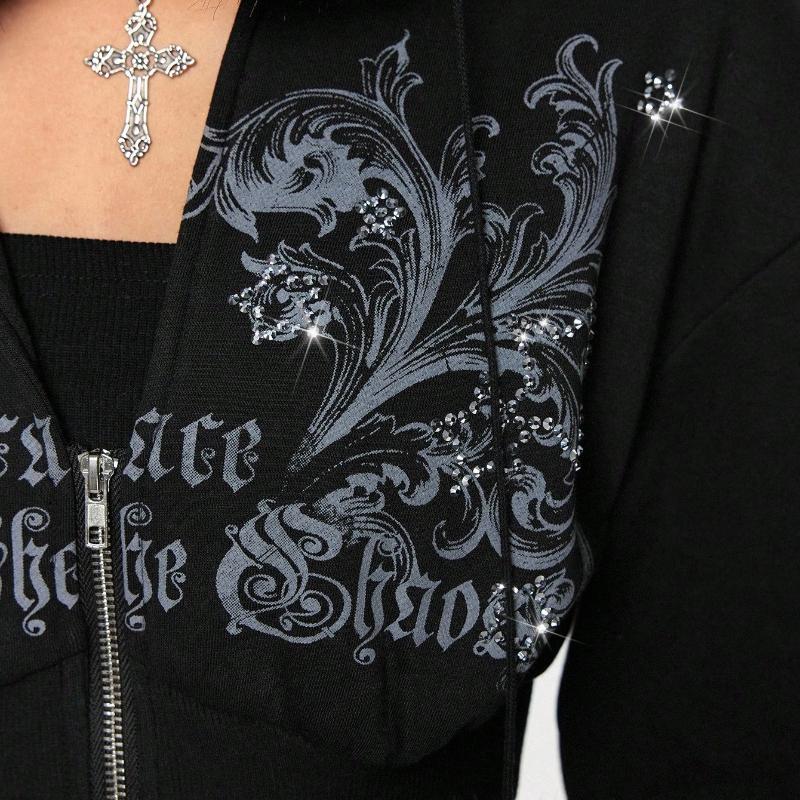 European and American retro patchwork cardigan, autumn and winter casual waist cinching, slimming short hoodie