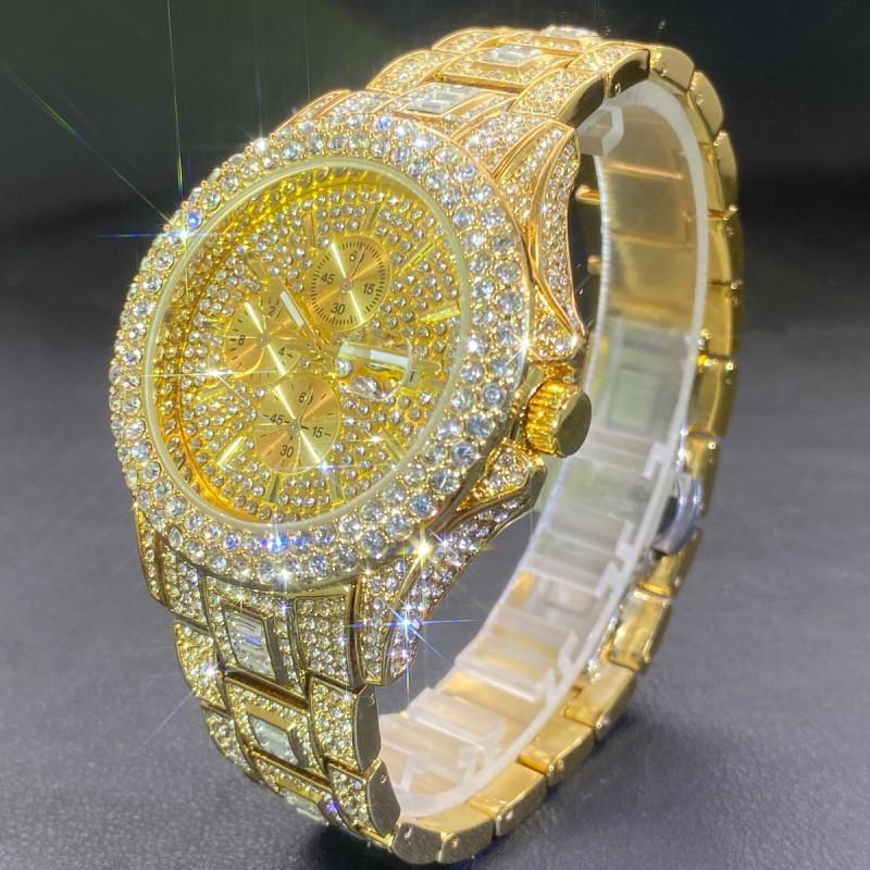 MISSFOX Mens Watch Full Calendar Quartz Wristwatch Hip Hop Style Fashion