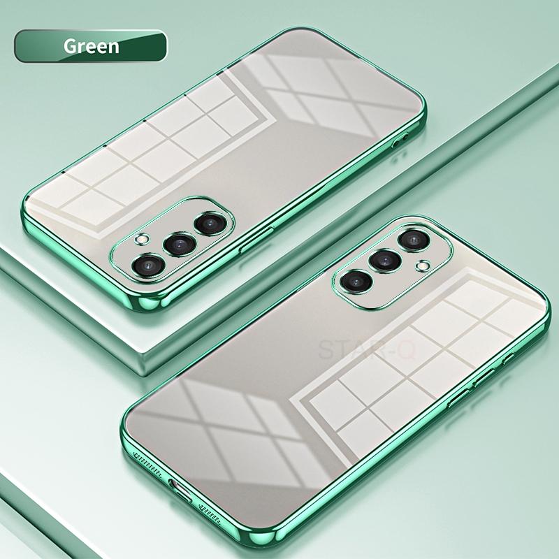 A 55 35 25 15 05 Plating Transparent Case For Samsung Galaxy A55 A35 A25 A15 A05S A24 A54 A34 4G 5G Silicone Back Cover