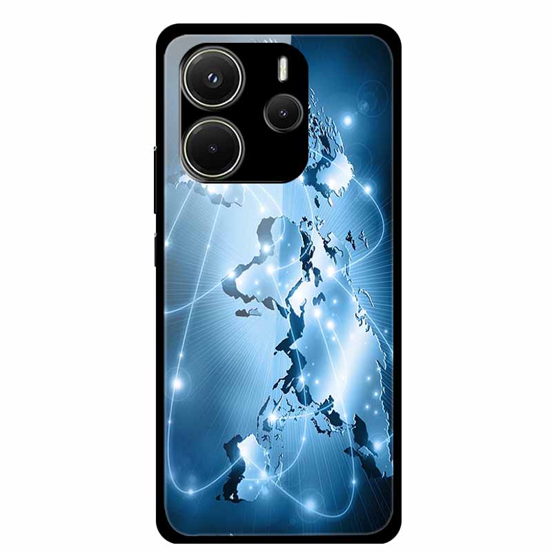 For Redmi Note 14 4G Phone Case Note14 Coque Hard Tempered Glass Back Cover For Xiaomi Redmi Note 14 5G Case Shell Soft Bumper