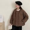 Crew neck small down jacket women's winter fashion literary diamond thickened white duck down warm bread jacket