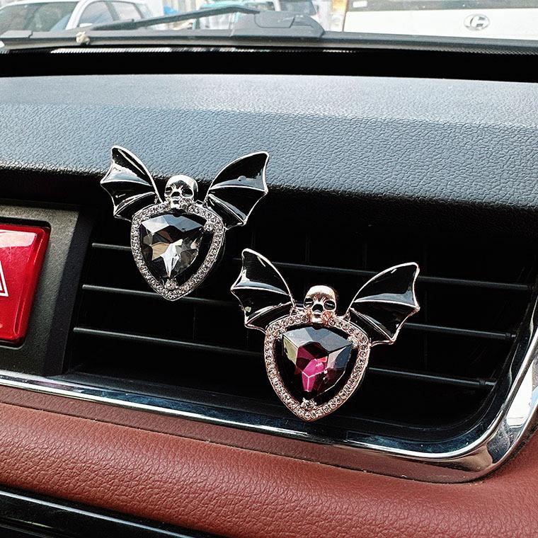 Skull Car Bat Perfume Clip Alloy Rhinestone Vent Air Freshener Car Interior